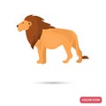 Lion color flat icon for web and mobile design