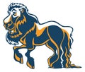 Lion color horse logo