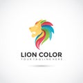 Lion Color Logo Design. Vector Illustrator Eps. 10
