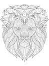 Lion Coloring vector for adults Royalty Free Stock Photo