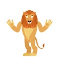 Lion confused emoji. Wild animal is perplexed emotions. Beast surprise. Vector illustration