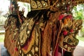 Lion costume bali style for indonesian people wear dancing in legong and barong waksirsa dance for show travelers people at Ubud