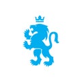 Lion and crown vector heraldic royal icon