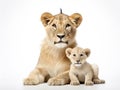 of lion cub against white background Royalty Free Stock Photo