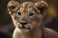 Lion cub portrait. Generate Ai