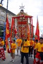 Lion dance in Chinatown, Boston during Chinese New Year celebration