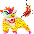 Lion Dance Chinese New Year Vector Illustration