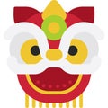 Lion dance head icon ,Chinese New Year vector illustration Royalty Free Stock Photo