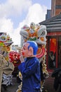 Lion Dancing Chinese New Year Celebrations in Blackburn England Royalty Free Stock Photo