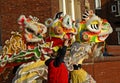 Lion Dancing Chinese New Year Celebrations in Blackburn England Royalty Free Stock Photo