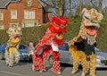 Lion Dancing Chinese New Year Celebrations in Blackburn England Royalty Free Stock Photo