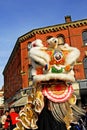 Lion Dancing Chinese New Year Celebrations in Blackburn England Royalty Free Stock Photo