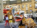 Lion Dancing Chinese New Year Celebrations in Blackburn England Royalty Free Stock Photo