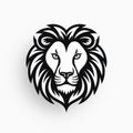 Bold Lion Icon Logo Stylized Animal Motifs In Black And White Royalty Free Stock Photo