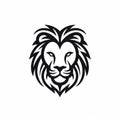 Minimalist Lion Head Vector Logo - Junglecore Asante Art Royalty Free Stock Photo
