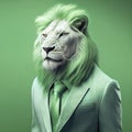 Lion designer fashion shoot in suit