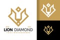 Lion diamond jewelry ogo design vector symbol icon illustration Royalty Free Stock Photo