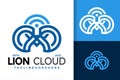 Lion Digital Cloud logo vector icon illustration Royalty Free Stock Photo