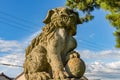 Lion-dog, or komainu, at Mikawa, Japan. Royalty Free Stock Photo