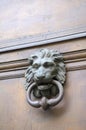 Lion door knocker, Old door, Lyon Royalty Free Stock Photo