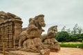 Lion and elephant statue, sun temple, konark, Orissa, Royalty Free Stock Photo