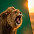 Of the lion, emphasizing its distinct features with a play of light Royalty Free Stock Photo