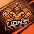 Lion esport mascot logo design