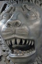 Lion face close-up. The King Cannon detail. Moscow Kremlin. Royalty Free Stock Photo