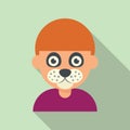 Lion face painting icon flat vector. Kid mask Royalty Free Stock Photo