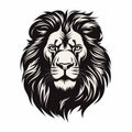 Clean Lion Head Design On White Background