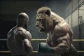 Lion Fighter boxer Generative ai