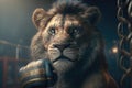 Lion Fighter boxer Generative ai