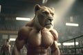 Lion Fighter boxer Generative ai