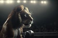 Lion Fighter boxer Generative ai