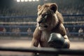 Lion Fighter boxer Generative ai