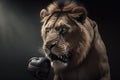 Lion Fighter boxer Generative ai