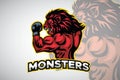 Lion Fighter Boxer MMA Sports Esport Team Mascot Vector Design