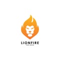 Lion fire logo vector template