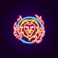 Lion Fire Neon Sign Royalty Free Stock Photo