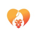 Lion fire vector logo design template. Royalty Free Stock Photo
