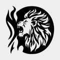 Lion Flame Fire Logo Sport Esport Mascot Design Vector