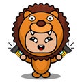 lion flashlight animal mascot costume Royalty Free Stock Photo