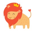 Lion. Flat cartoon vector illustration