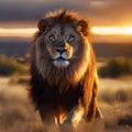 Lion In the forest Royalty Free Stock Photo