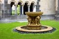 The Lion fountain in the courtyard of the Maria Laach abbey in G Royalty Free Stock Photo