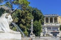 Lion Fountain Goddess Rome Statues Piazza Popolo Rome Italy Royalty Free Stock Photo