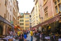 Lion, France - June 16, 2716: La Grande Traboule. Traboules are a type of passageway in the city of Lyon