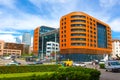 Lion, France - June 16, 2716: The view of modern building at Lyon city