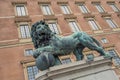 Lion in front of the Royal Palace in Stockholm, Sweden