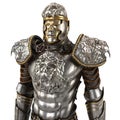 A lion full body armor suit isolated against white background. 3d illustration Royalty Free Stock Photo